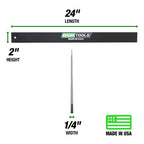 OEMTOOLS 25357 Straight Edge 24", Machinist Tool, Made in USA, Precision Ground ±0.001" for Engine Block Inspections, Cold Rolled Steel Straight Edge