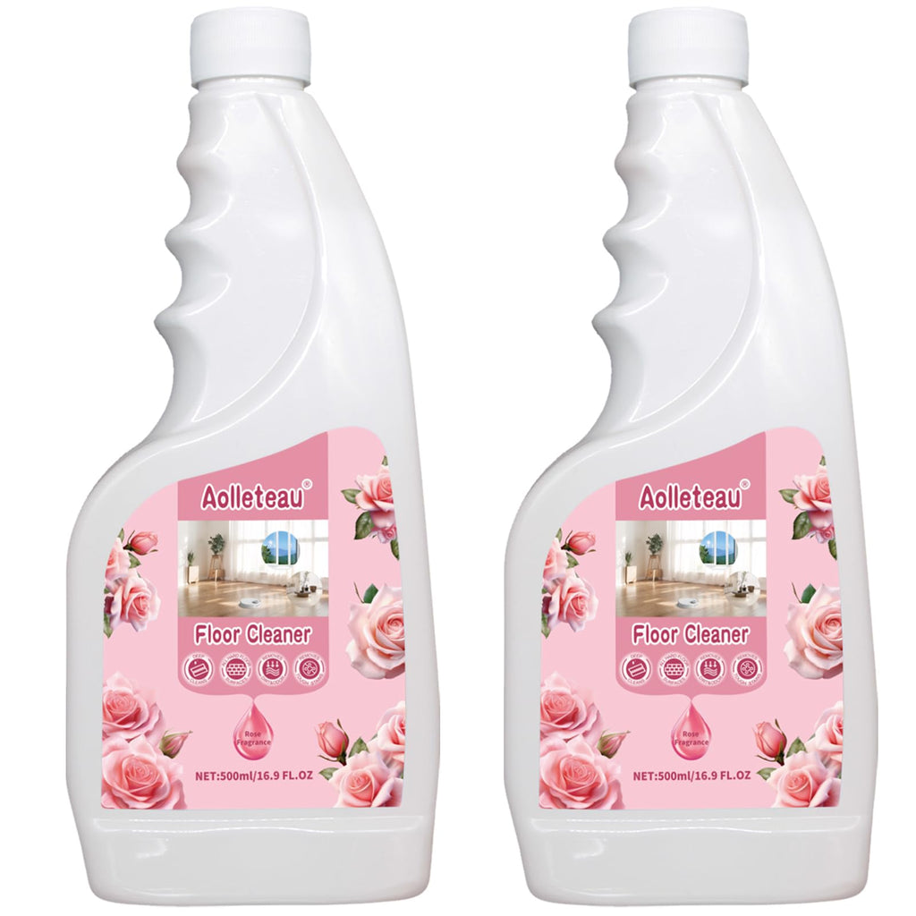 Robot Mop Cleaning Solution Concentrate Compatible with Robot Vacuums, Wet Dry Vacuums for Roborock, Roomba, Tineco, Dreame, Narwal, Shark, Bissell Mops, 33.8 FL.oz, Dilution Ratio 1:200, Rose