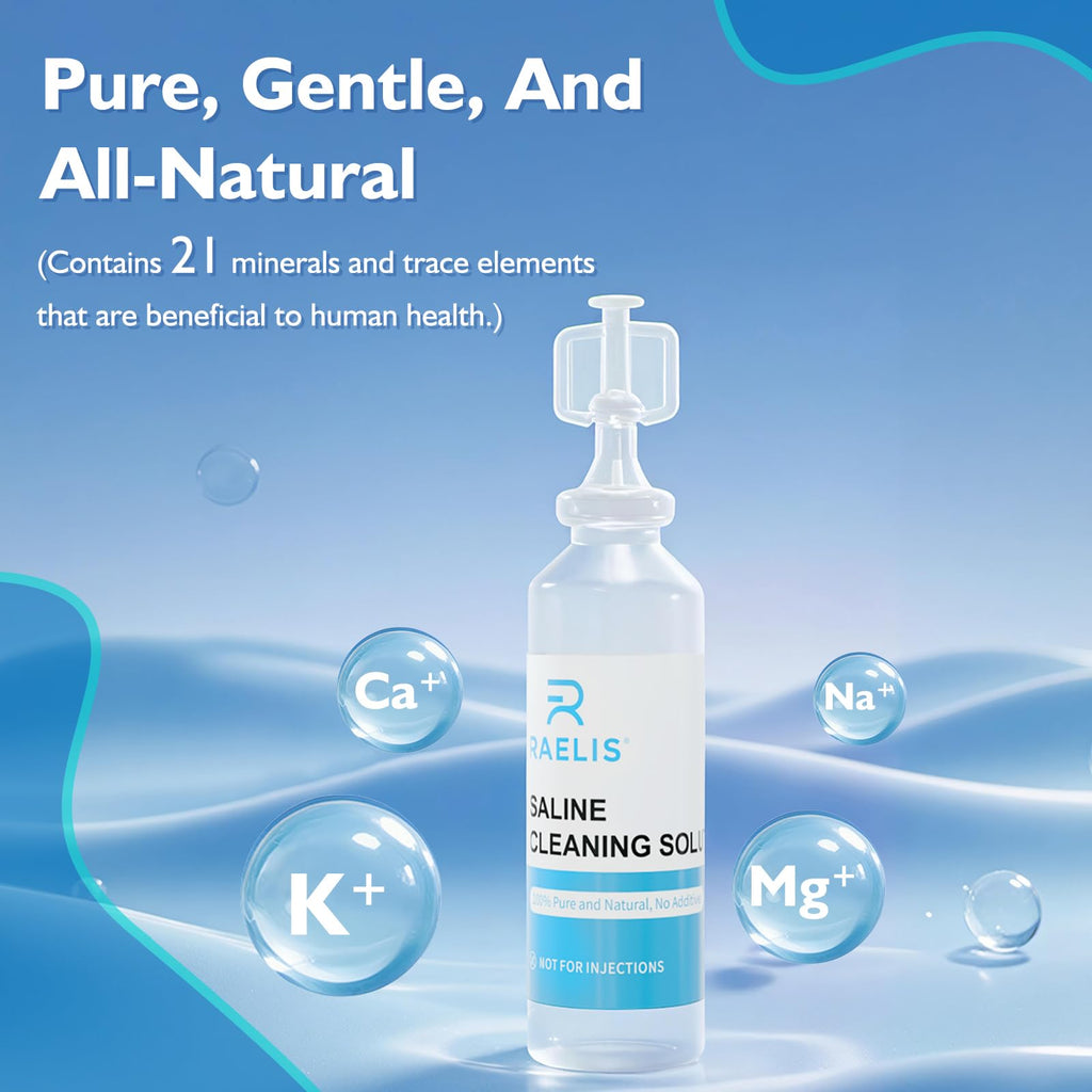 Saline Solution, 600ml /20.29 FL OZ Normal Solution for Multiple Household Uses, 5ml Each, 120Pcs Total