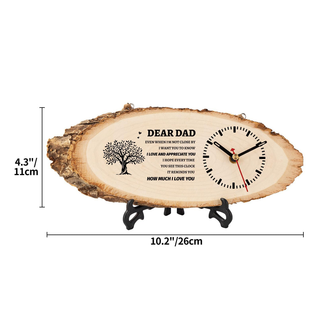 BeauGift Dad Gifts, Wooden Clock Birthday Gifts for Daddy from Daughter Son