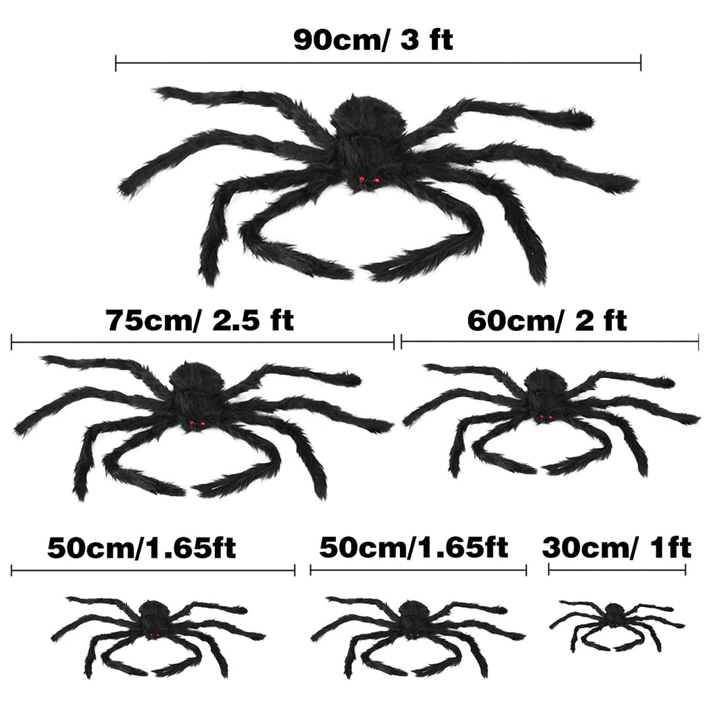 Boogem Halloween Spider Decorations 6 Pack: Giant Spider Outdoor Decoration