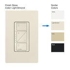 Lutron Caseta Original Smart Dimmer Switch (Lutron Smart Hub Required), for LED Lights, 150 Watt, Single-Pole/3-Way, No Neutral Required, PD-6WCL-LA, Light Almond, 5 Pack