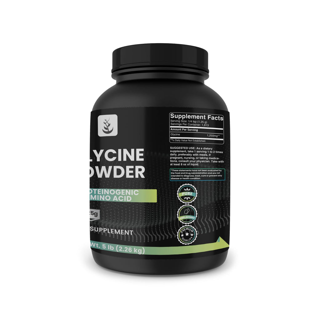 PURE ORIGINAL INGREDIENTS Glycine Powder, 5 lb, No Magnesium or Rice Fillers, Lab Verified
