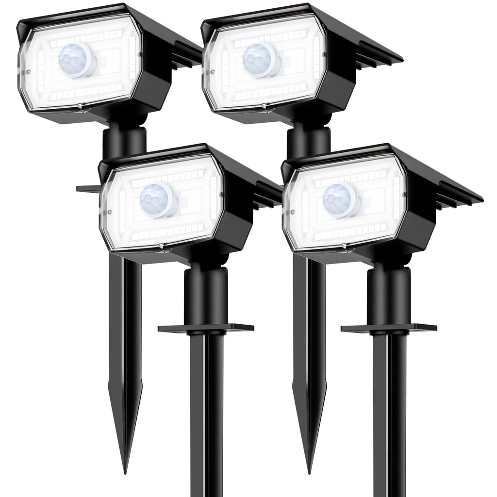 nipify Solar Lights Outdoor Waterproof, Motion Sensor Spot Lights- 4 Pack/56 LED/3 Modes Solar Powered Spotlights 2-in-1 Auto On/Off Landscape Lighting for Outside Yard Wall Garden, Cool White