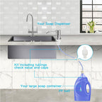 OHiHi Dish Soap Dispenser for Kitchen Sink (Brushed Nickel), Countertop Sink Soap Dispenser Water Pump with 47” No-Spill Extension Tube Kit Design for Kitchen Bathroom, No More Refills （Sliver）