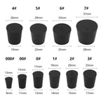 27 Pack (10 Assorted Sizes) 000# - 7# Tapered Lab Bungs Solid Rubber Stoppers