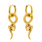 NewHuajiava 18K Gold Plated Snake Earrings Hypoallergenic for Sensitive Ear