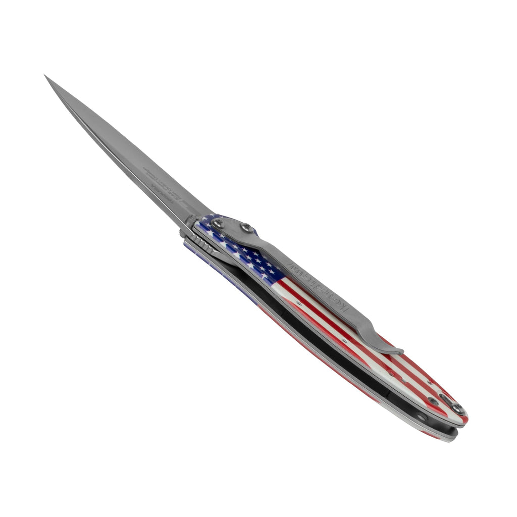 Kershaw Leek Folding Pocket Knife, 3" Sandvik 14C28N Blade, Aluminum Handle, Slim and Versatile Tool, Made in the USA
