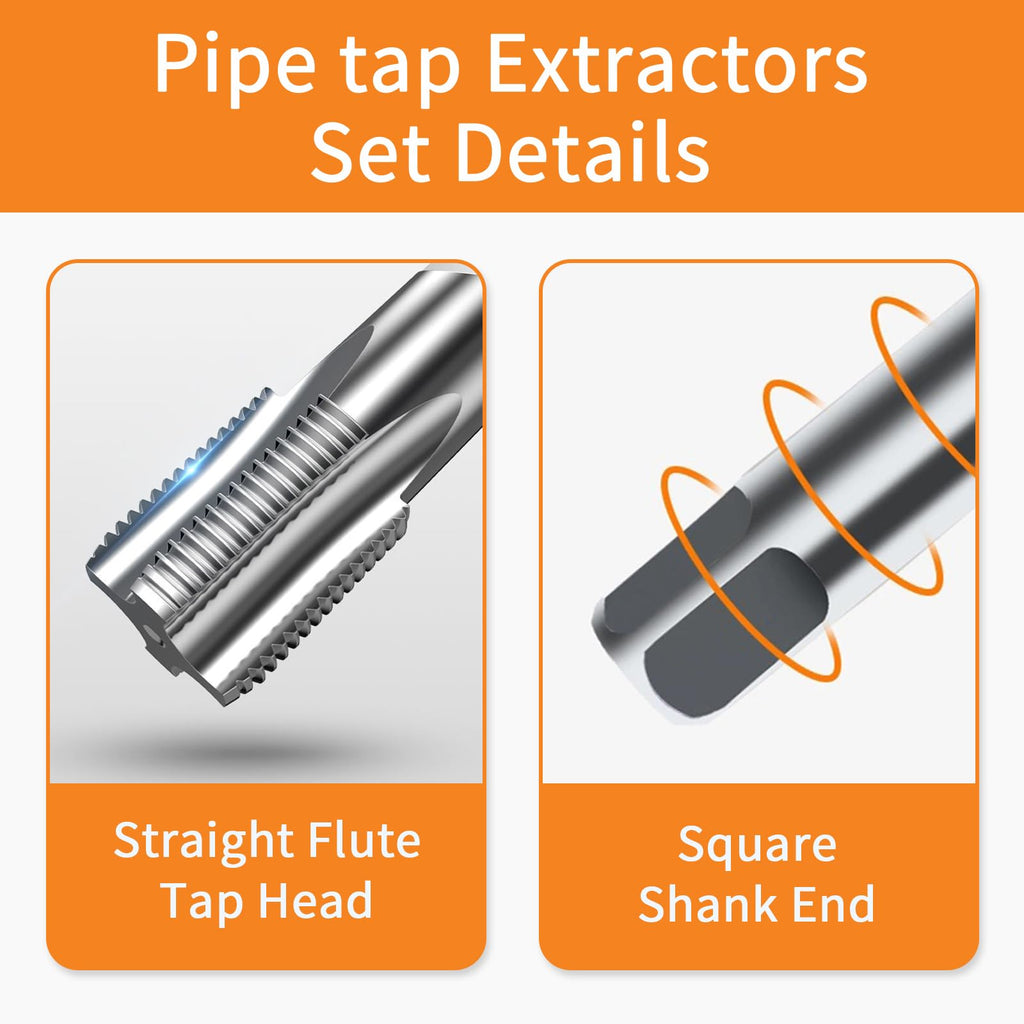 DECKRKAT 2-Piece 1/8" NPT Pipe Tap - High Carbon Steel Pipe Threading Tool, 27 Threads Per Inch Precision Internal Tap for Plumbers, Mechanics & DIY, with Protective Case.