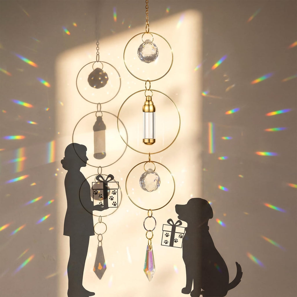 Yalikop Pet Memorial Urn Suncatcher Dog Cat Memorial Gifts,Ring