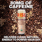 RISE Brewing Co. Oat Milk Nitro Cold Brew Latte, No Sugar Added, Vegan, Organic & Non-GMO, Low Acidity, 7 fl. oz. Cans (12 Pack)
