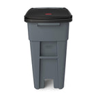 Rubbermaid Commercial Products Brute Rollout Trash/Garbage Can/Bin with Wheels, 32 GAL, Gray, for Restaurants/Hospitals/Offices/Back of House/Warehouses/Home