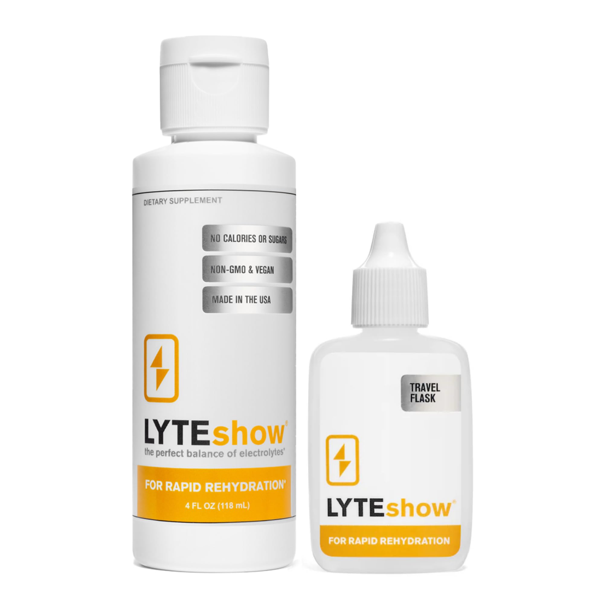 LyteLine LyteShow - Electrolyte Drops for Rapid Rehydration + Digestion + Brain + Energy + Immunity | No Sugar | Trace Minerals | Unflavored, Subtle Mineral Taste - 40 Servings (Magnesium, Potassium, Zinc)