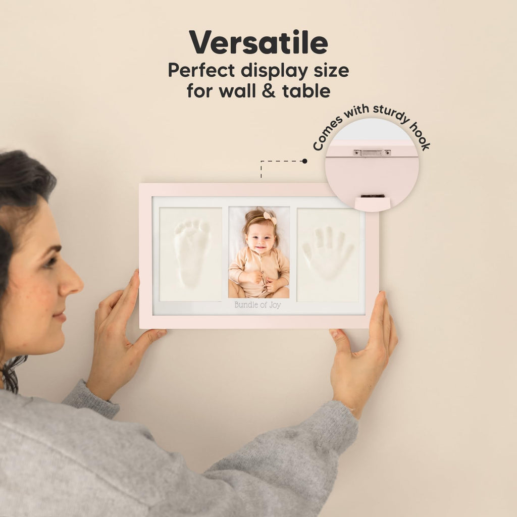 KeaBabies Baby Hand and Footprint Kit, Clay Keepsake Frame (Petal Pink)