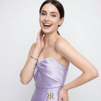 RIZILIA Purple Amethyst CZ 14K Gold Plated Tennis Bracelet for Women