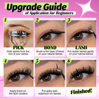 Yawamica Lash Clusters Kit with Spikes Manga Lash Extension Kit Fluffy Eyelash Clusters 10-16mm Cluster Eyelash Extensions 60D Individual Lashes 11-17mm Spiky Lashes with Bond and Seal Lash Tweezers