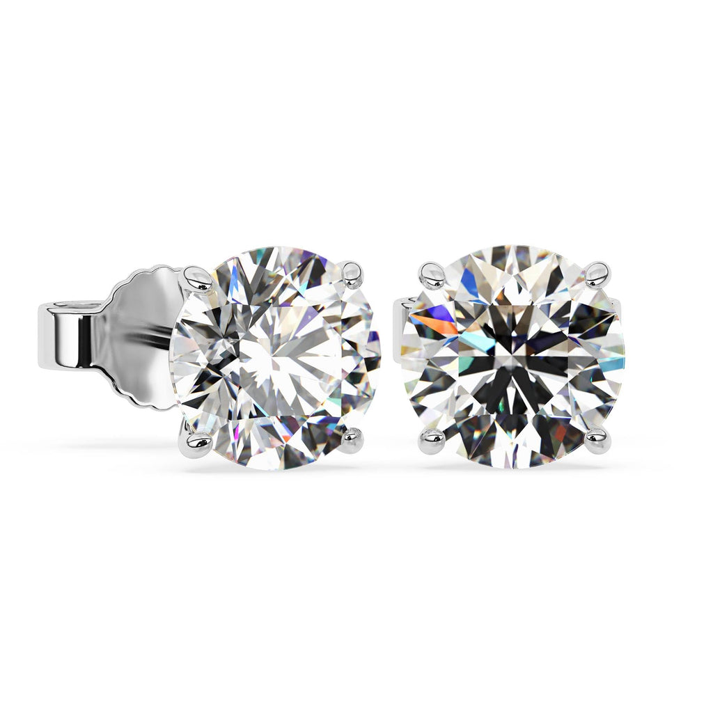 1.0 Carat 14K White Gold IGI Certified LAB GROWN Round Cut Diamond Stud Earrings for Women 4 Prong Screw Back for her MADE IN USA (E-F Color, VS1-VS2 Clarity)