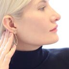 Geometric Chevron Threader Hoop Earrings for Women - 18K Gold Plated Hoops
