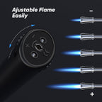 YZLighter Butane Lighter Torch Long Lighter Refillable Lighter Windproof with Visual Fuel Window Flexible Extra Long Torch Lighter for Fireplace Candles (No Butane Included) (Orange, 1 Pack)