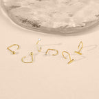 Sanglarst 925 Sterling Silver 14K Gold Plated Backless Half Hoop Earrings