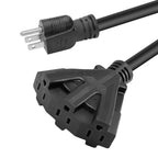 50FT 12/3 Outdoor Extension Cord, Heavy Duty 3-Outlet SJTW Indoor/Outdoor Three-Prong Power-Cord 12-Gauge Grounded 15-Amp 1875 Watts