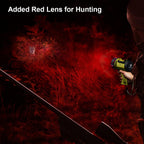 YIERBLUE Rechargeable Spotlight Flashlight with 2000,000 High Lumen LED, IP67 Waterproof Long Running Spot Light searchlight, Impact Resistant Handheld Spotlight with Foldable Stand and Red Lens