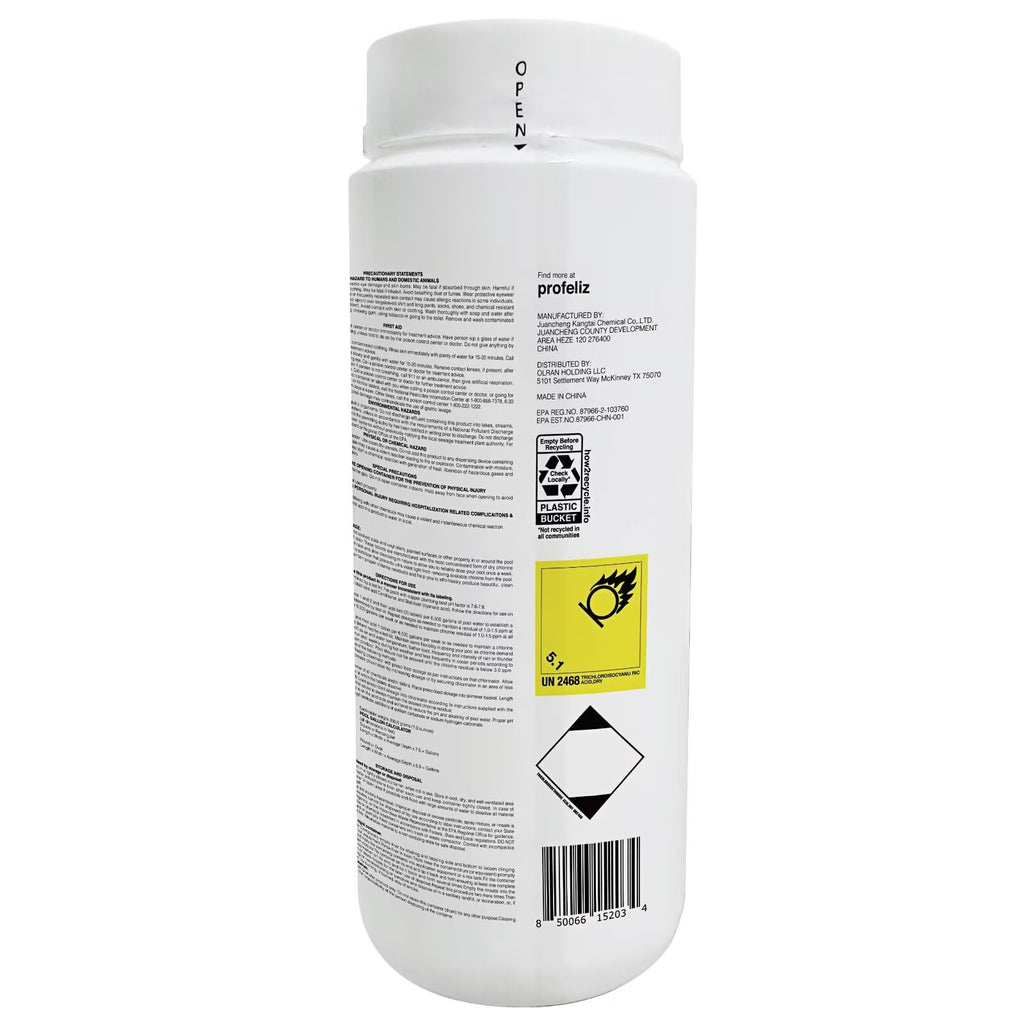 PROFELIZ Stabilized Chlorine Tablets 1 Inch for Swimming Pools,Hot Tub & Spa,Kills Bacteria and Stops Algae,Slow Dissolving,Perfect for Small Pools,1.35 lb