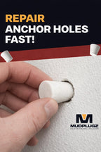 FIX Drywall Anchor Holes Fast - MudPlugz Drywall Hole Repair Kit - No Mesh - No Spackle - Professional Small Hole Wall Patch Kit - 36 Plugs - Reusable Prep Tool - Quick and Easy