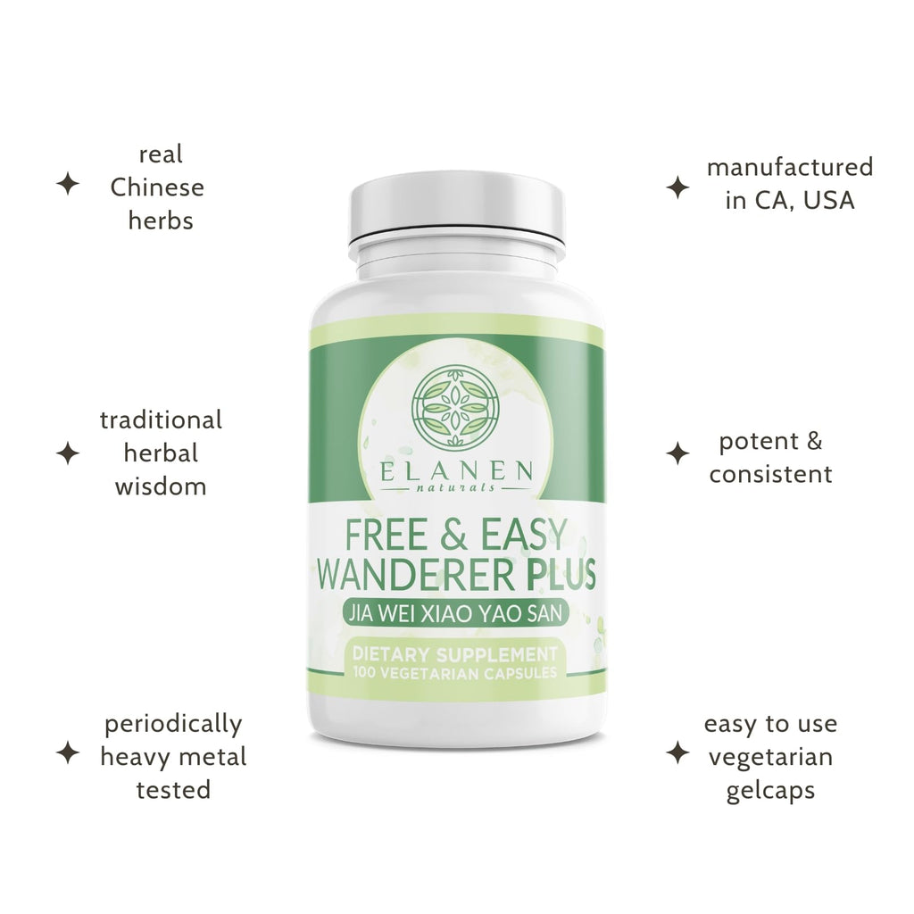 Elanen Naturals Jia Wei Xiao Yao San, Free and Easy Wanderer Plus, 100 Vegetable Capsules