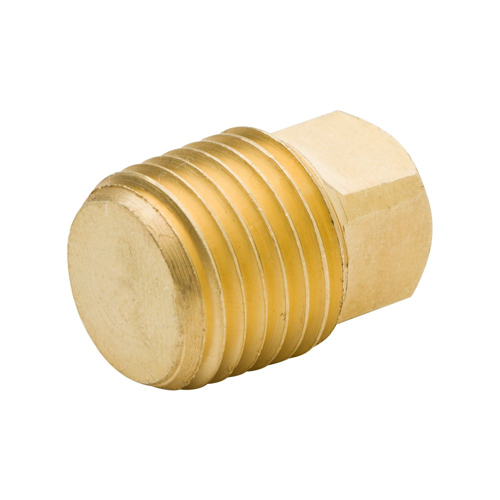 Legines Solid Brass Pipe Fitting, 3/8" NPT Male Square Head Plug (5 pcs)