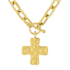 Wine Wear Chunky Gold Chain Necklace for Women, Link Charm Necklace with Toggle Clasp, Statement Layering Jewelry