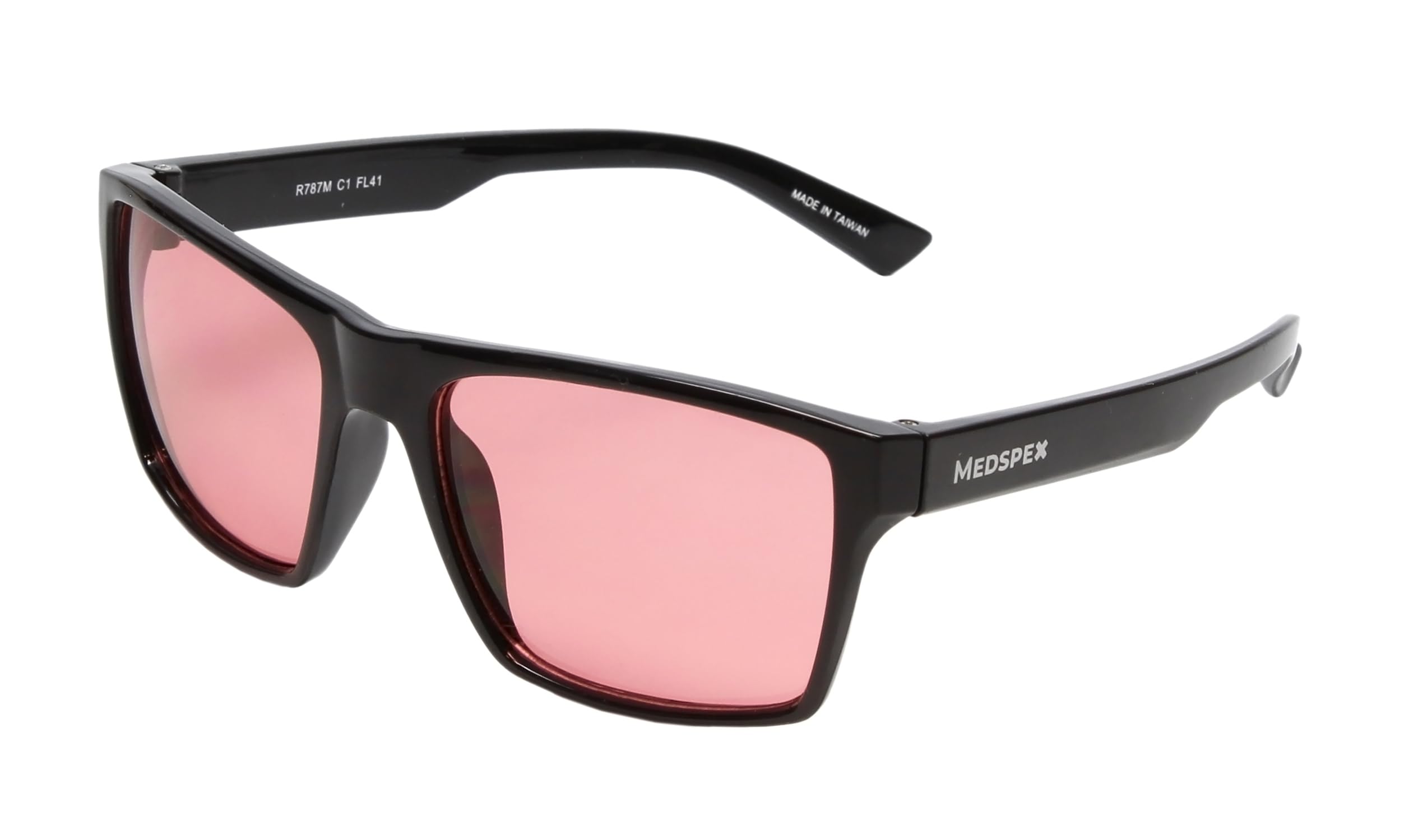 Medspex R787M FL-41 Tinted Glasses Black/Pink Migraine FL41 Fluorescent Light Sensitivity Indoor Outdoor Photophobia Readers