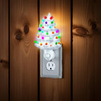 Collections Etc Ceramic Christmas Tree Night Light - 6"H, Nostalgic, Decorative Bathroom Decoration, Green