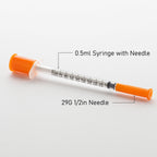JIBENGAO Syringes 29Ga 0.5cc 1/2"(12.7mm)-Pack of 50