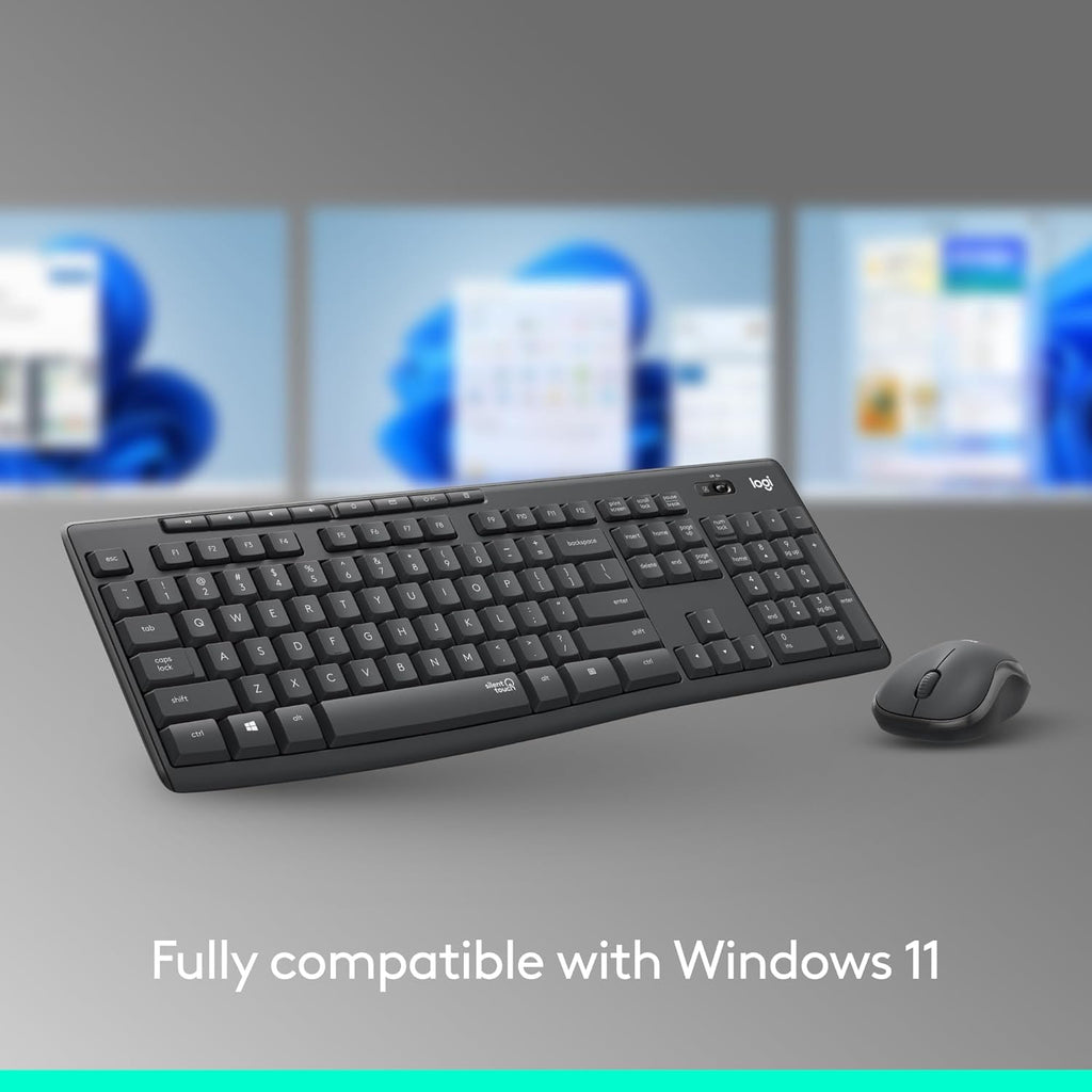 Logitech MK295 Full Size Silent Wireless Keyboard Mouse Combo - Graphite