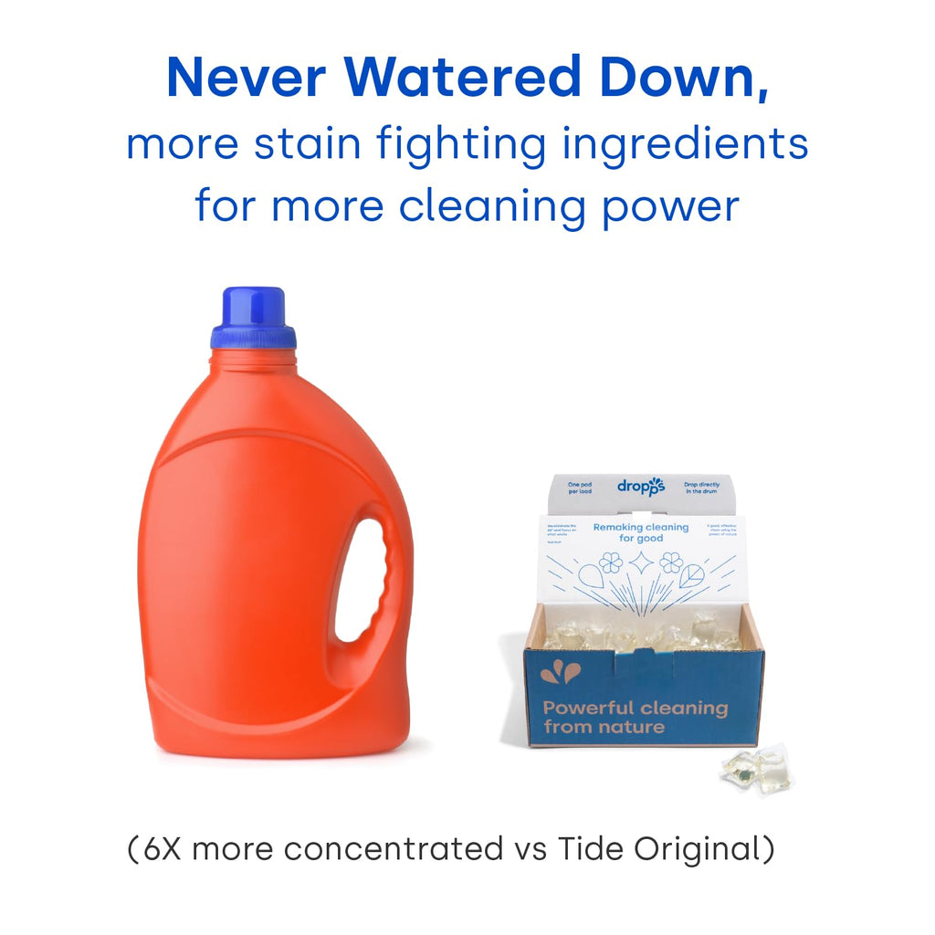 Dropps Odor & Stain Laundry Detergent Pods, Orange Blossom (140 Count) - Powerful Laundry Pods | Complete Clean Laundry Soap | Fights Odors & Stains | Clean Ingredients | Plastic Free Packaging
