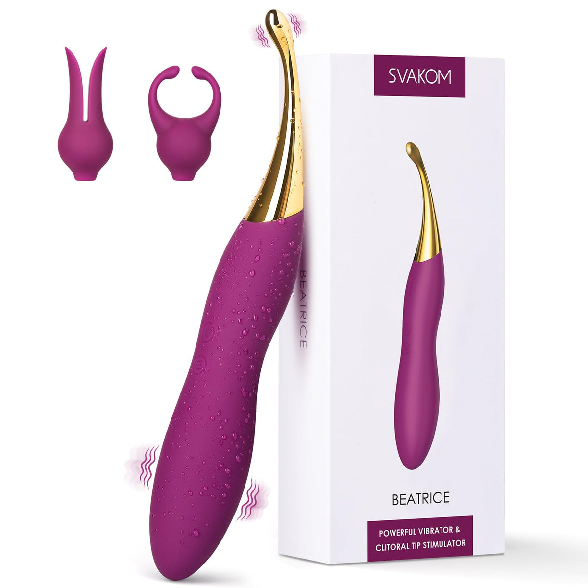 SVAKOM Clitoral Vibrator Squirting Dildo Sex Toys with 2 Silicone Heads