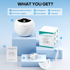Upgraded Ultrasonic Retainer Cleaner Machine, 48kHz Ultrasonic Dentures Cleaner for Mouth Guards, Braces, Aligner, Toothbrush & Jewelry, 200ML Capacity, White