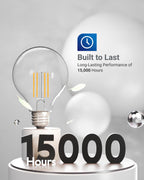 10 Pack G25 LED Light Bulbs, Filament Edison Globe, Vanity Lighting Bulb for Bathroom Bedroom, 500 LM, 5W (60W Equivalent), 4000K Cool White, Dimmable, E26 Base, Clear UL