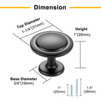 BEROSSA Oil Rubbed Bronze Cabinet Knobs Bronze Drawer Knobs, 10 Pack 1-1/4 Inch, 8222 Round Single Hole Cabinet Pulls for Kitchen Cabinets Drawers Bedroom Dresser Cupboard Bathroom Vanity
