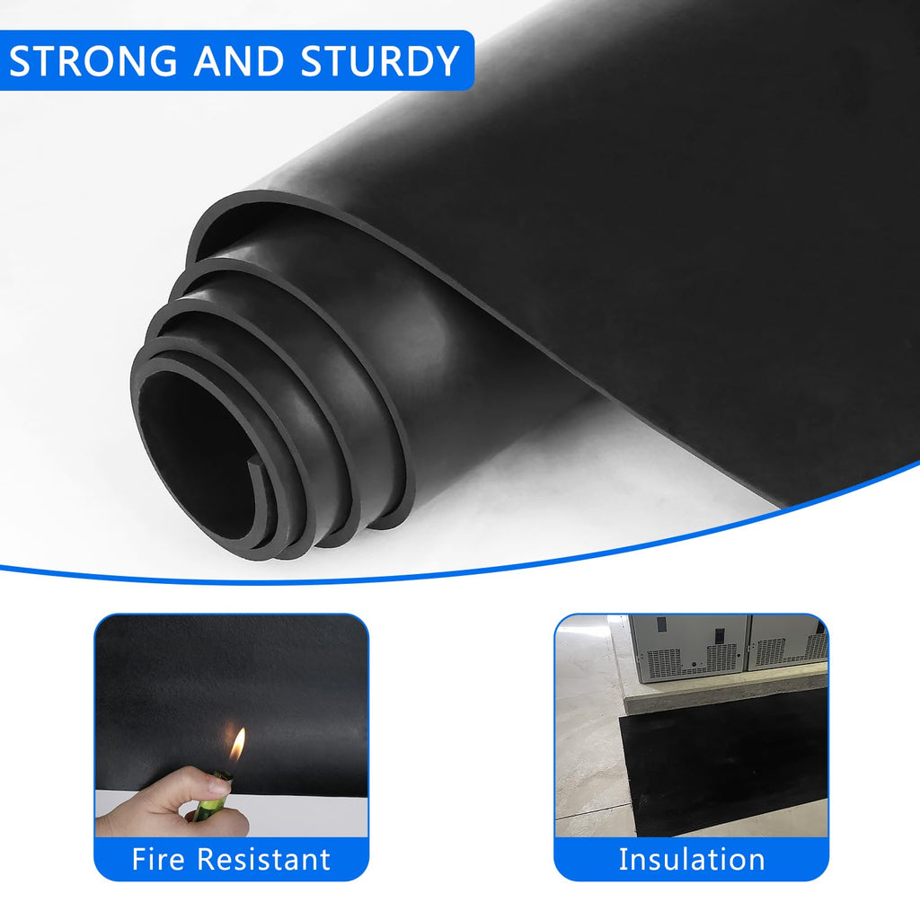 WochiTV Solid Rubber Strips Rolls, 4" Wide x 1/16" Thick x 120" Long Neoprene Rubber Sheets Perfect for DIY Gasket Material, Sealing, Liner, Shield, Padding, Mat