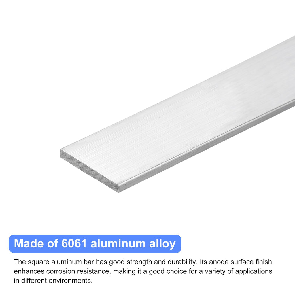 uxcell Square Aluminum Flat Bar, 2Pcs 1/4" Thick 1.8" Width 12" Length Square Aluminum Bar 6061 Aluminum Flat Plate, 5 x 45 x 305mm T6511 Solid New Mill Stock for Industrial Building