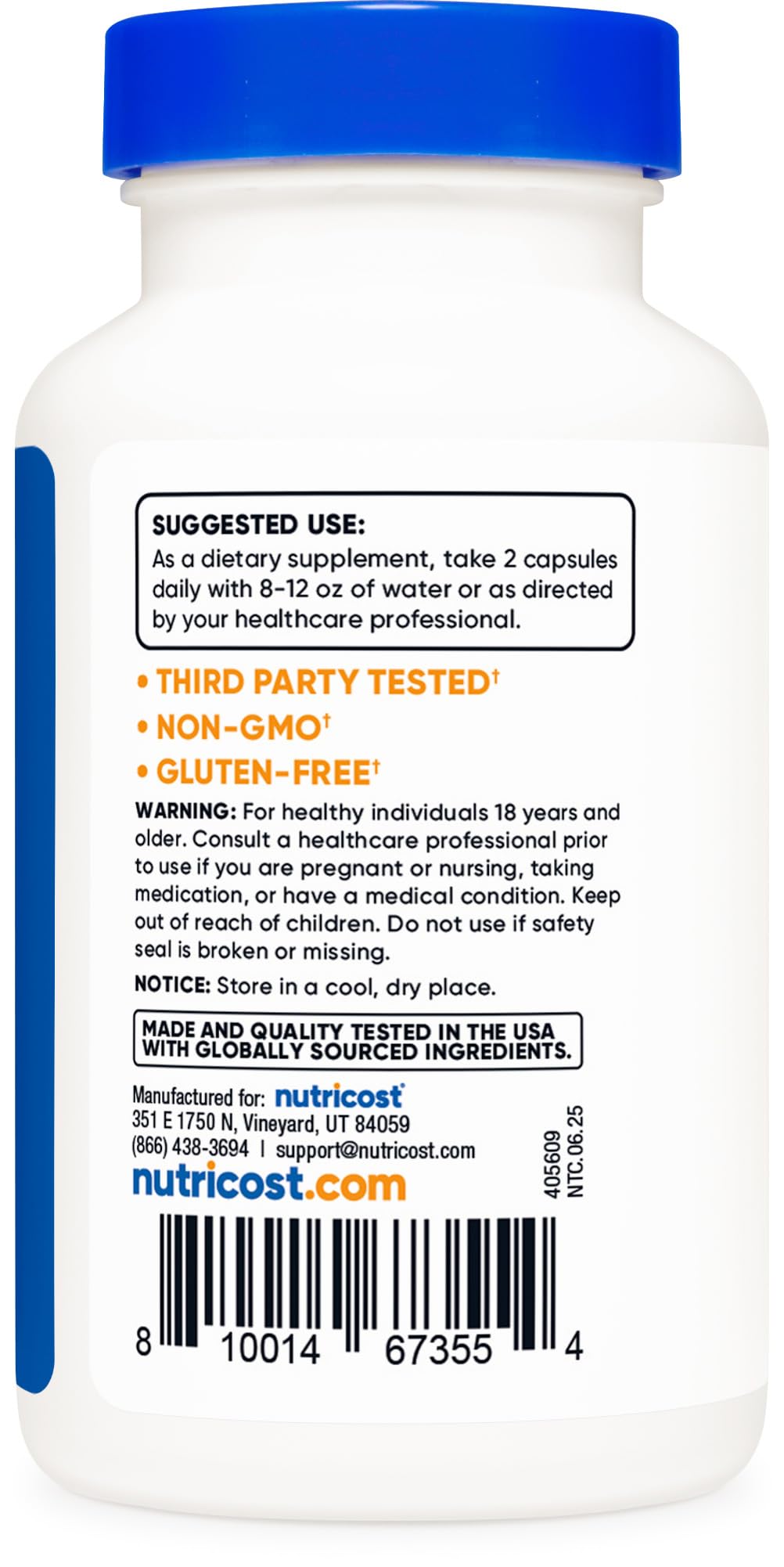Nutricost SAM-e (S-Adenosyl-L-Methionine) 400mg Per Serving, 60 Servings, 200mg Per Capsule, 120 Capsules - Non-GMO, Gluten Free Same, Vegetarian
