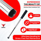 30 inches Extra Long Heavy Duty Swimming Pool Safety Cover Installation, Removal Rod Tool Plus Anchor Hex Key - Rod with Hex Key Combo