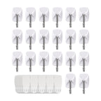 MOVELYST 20 Small Hooks+40 Removable Strips, White Wire Hanger Hooks, Heavy Duty with Adhesive Strips, Damage-Free Utility Hooks, No Tools Wall Hook for Hanging, Value Pack