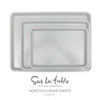 Sur La Table Kitchen Essentials Bake Sale 3-Piece Cookie Sheet Set – Nonstick Carbon Steel Baking Pans (13, 15, 18 Inch) – Grey Easy-Clean Oven Trays for Cookies, Roasting & More