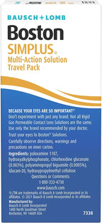 Boston Simplus Contact Lens Solution, for Gas Permeable Contact Lenses, Contact Lens Case Included, 1 Fl Oz (Pack of 2)