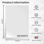 Bryco Goods 24" x 36" Newsprint Packing Paper Sheets for Moving | 320 Sheets | 20lb | Made in USA | Newspaper Paper | Must Have in Your Shipping Supplies