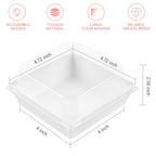 Ocmoiy White Charcuterie Boxes with Clear Lids 4x4 Inch, 100 Pack Square Kraft Bakery Cake Slice Boxes with Window, Dessert To Go Containers (100)