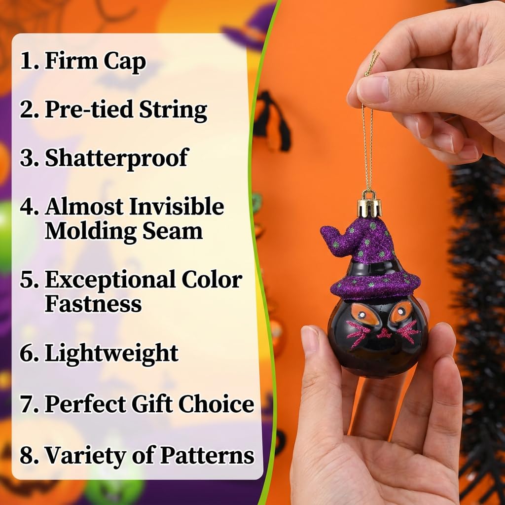Valery Madelyn Halloween Decorations 24ct Shatterproof Tree Ornament Indoor